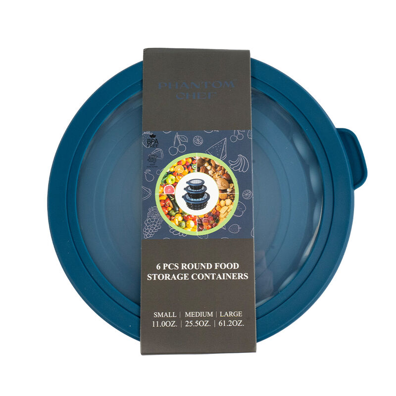 Phantom Chef 6-Piece Round Hammered Container Set image number 5