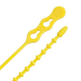 Ancor 8" Yellow Beaded Cable Tie, 15-Pack