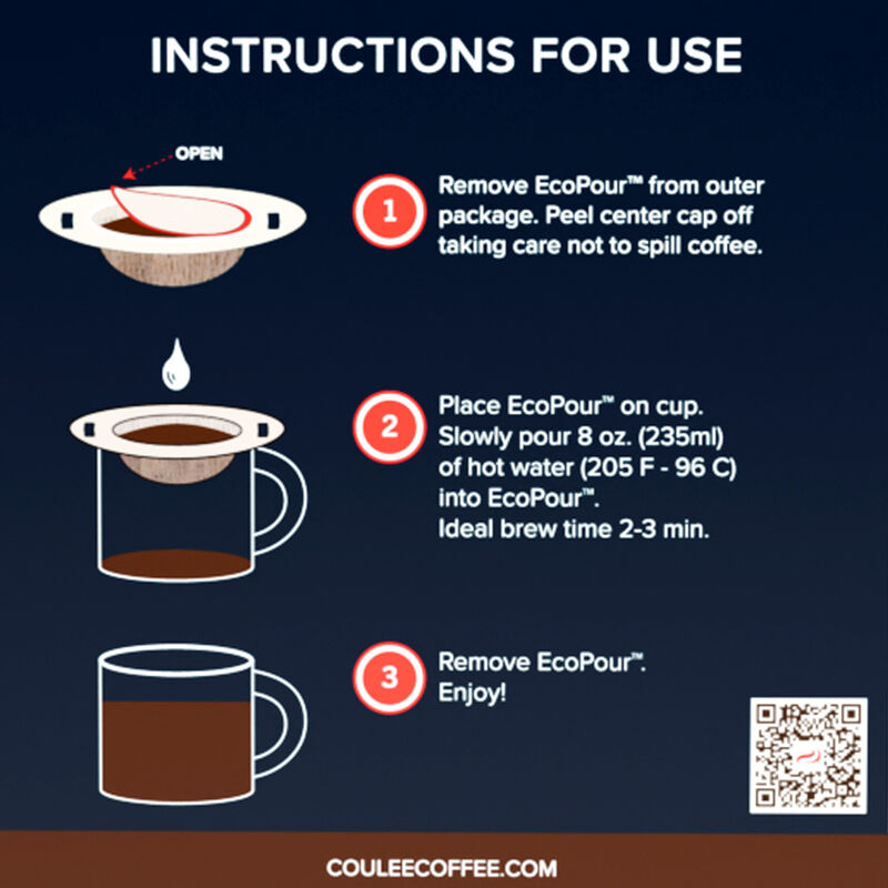 Coulee She-Devil Organic Coffee, 10 Pre-Filled EcoPour Filters image number 8