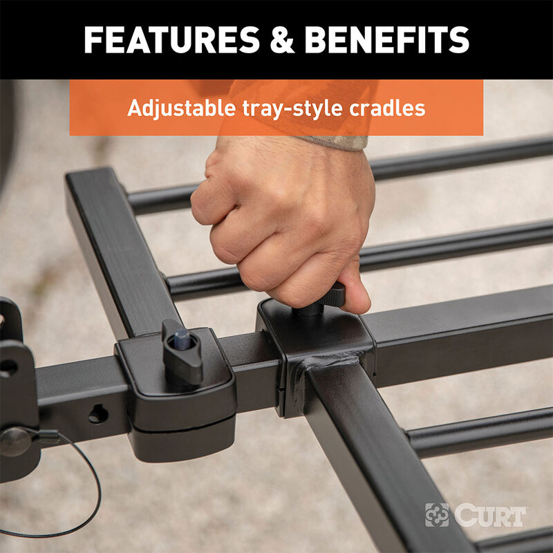 CURT 18087 Premium Tray Style Hitch Mounted 4 Bike Rack&mdash;2in Shank image number 4