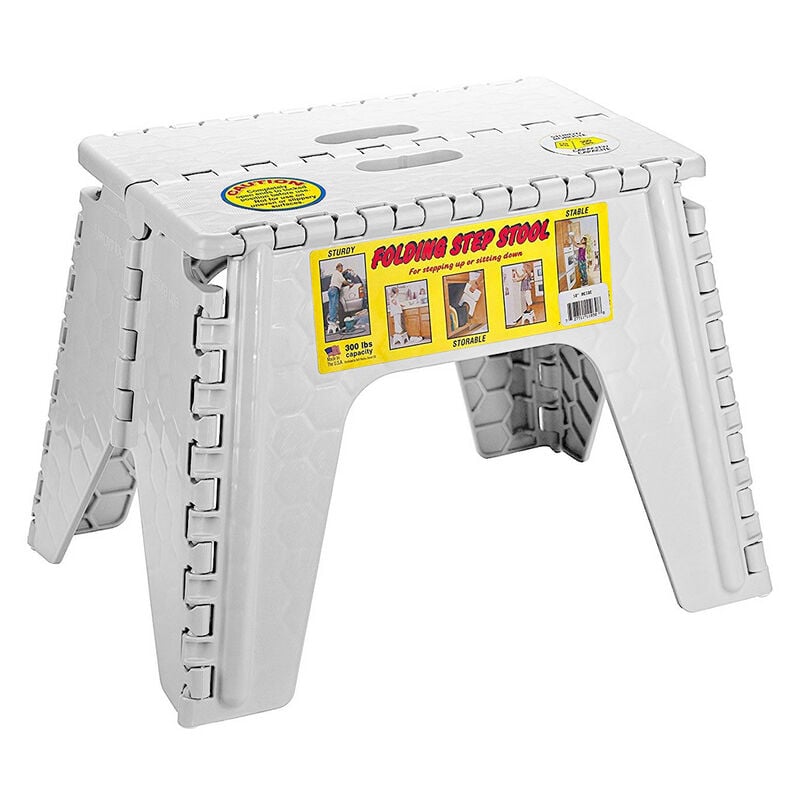 E-Z Foldz 12'' Folding Step Stool, White image number 1