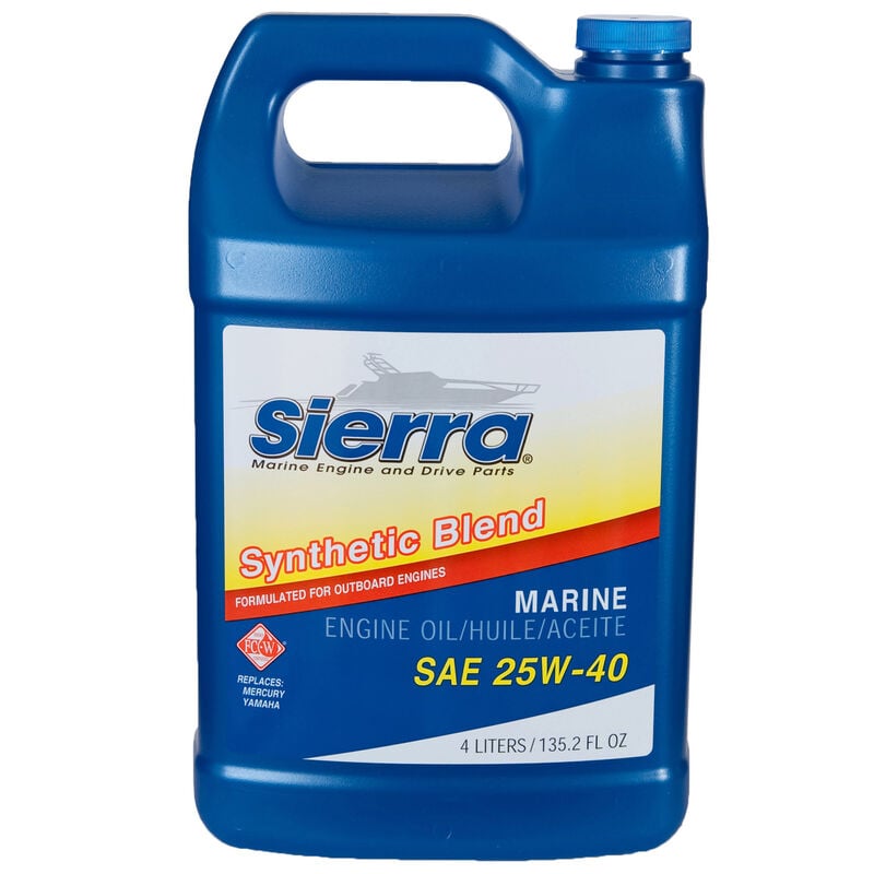 Sierra SAE 25W-40 Synthetic Blend Marine Engine Oil, 4L, Sierra Part #18-9440-3 image number 1