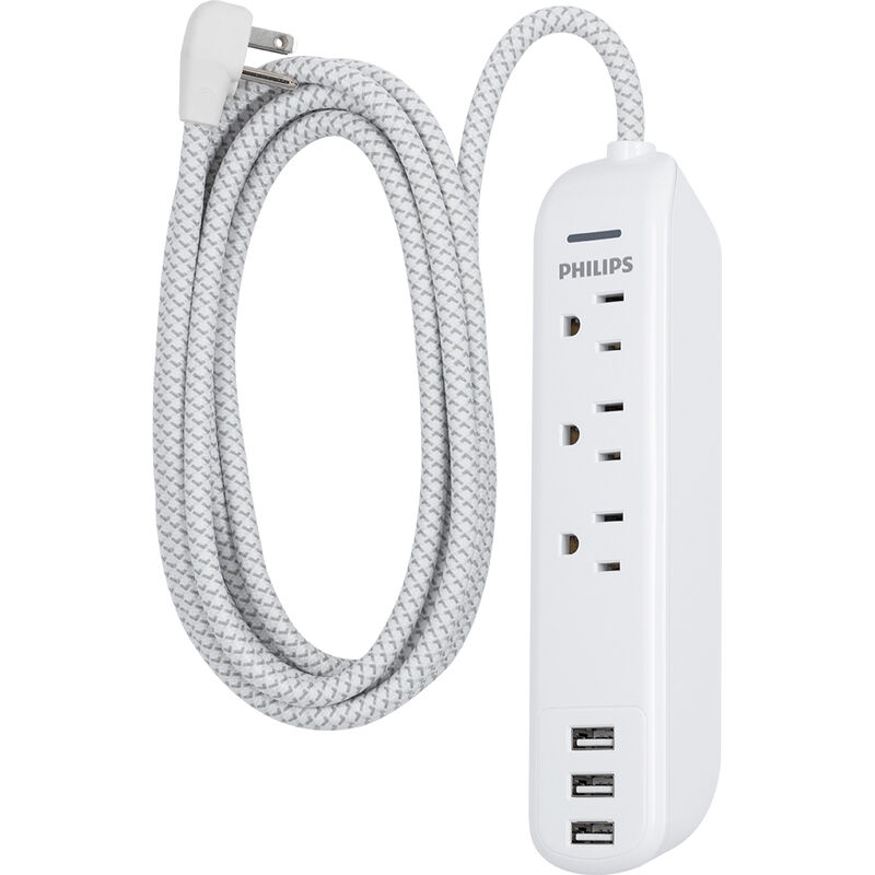 Philips 3-Outlet Grounded 6' Extension Cord with 3 USB Ports image number 4