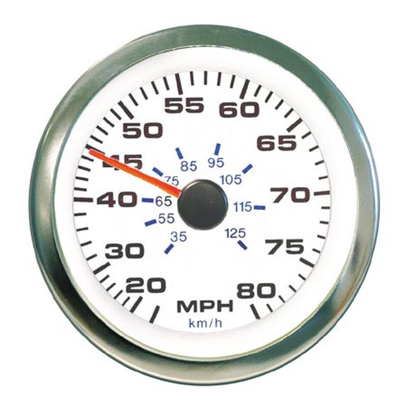 SeaStar Solutions White Premier Pro Instrument - Speedometer Kit (80 mph) image number 1