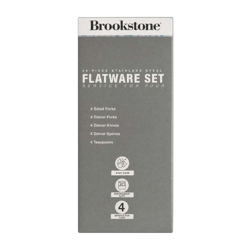 Brookstone 20-Piece Stainless Steel Flatware Set image number 3