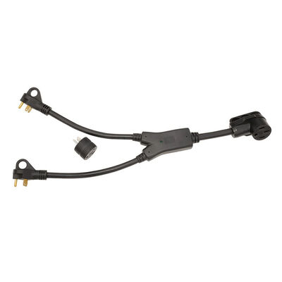Two 30 Amp male to one 50 Amp female Y-Adapter, 27&rdquo;L