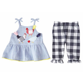 Mud Pie Girls' Farmhouse Tunic & Capri Set