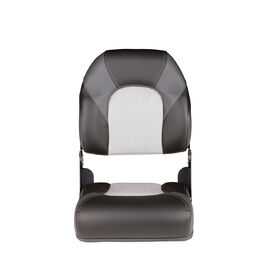 Deluxe Fold Down Pontoon Fishing Seat with High Back - Grey