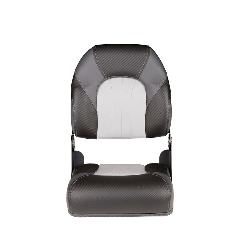 Deluxe Fold Down Pontoon Fishing Seat with High Back - Grey image number 1