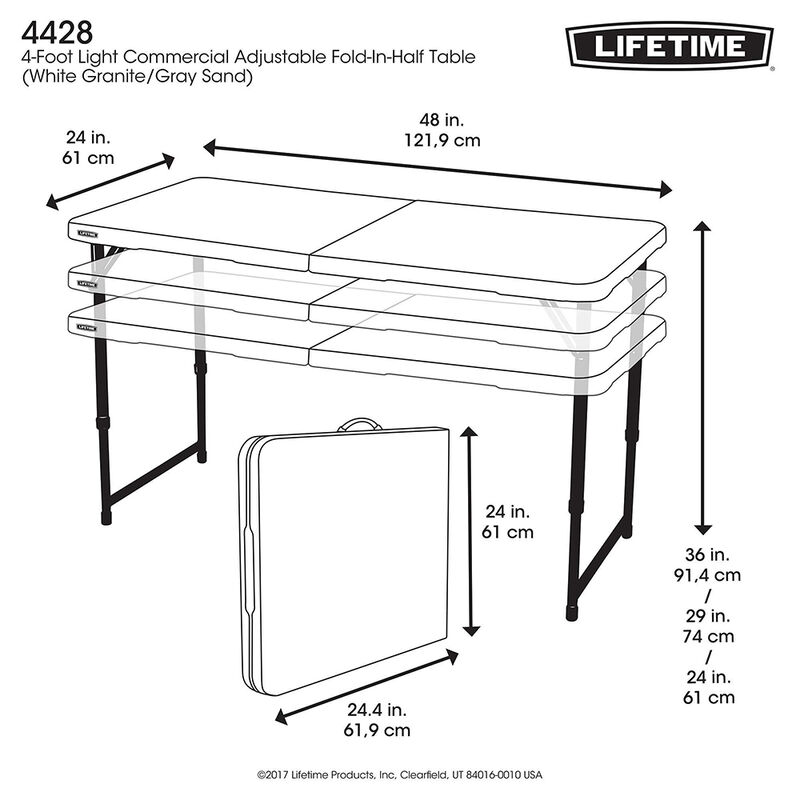 Lifetime 4' Folding Tables, 2-Pack image number 10
