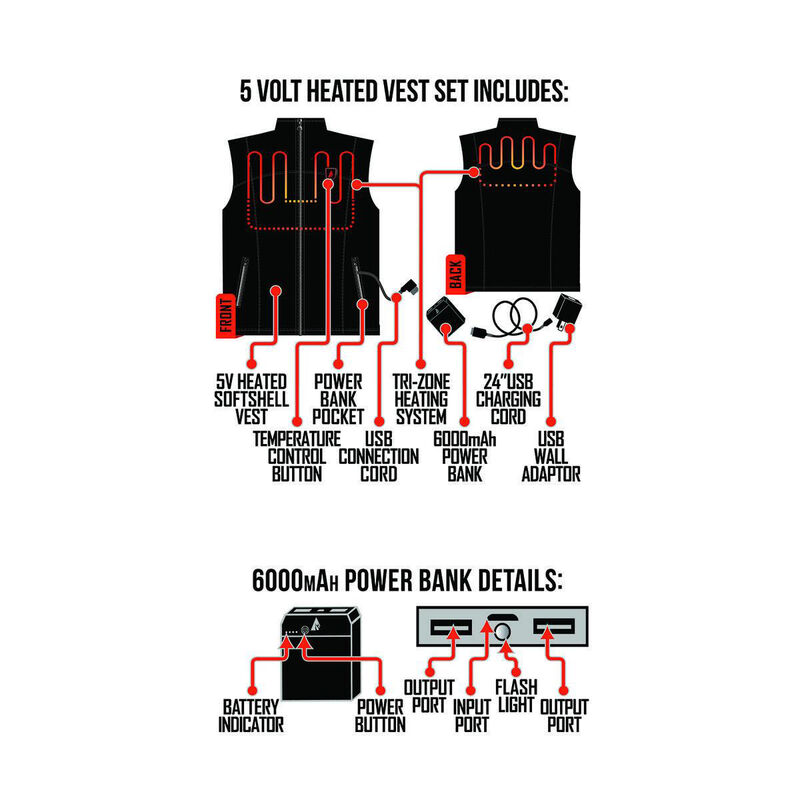 Temp360 Men's 5V Battery Heated Vest image number 5
