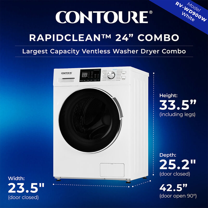 CONTOURE 2.7 cu. ft. Washer / Dryer Combo with Steam, Ventless, White &ndash; Camping World Exclusive! image number 2