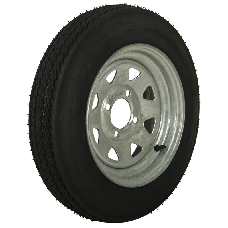 Tredit H188 4.80 x 12 Bias Trailer Tire, 4-Lug Spoke Galvanized Rim image number 1