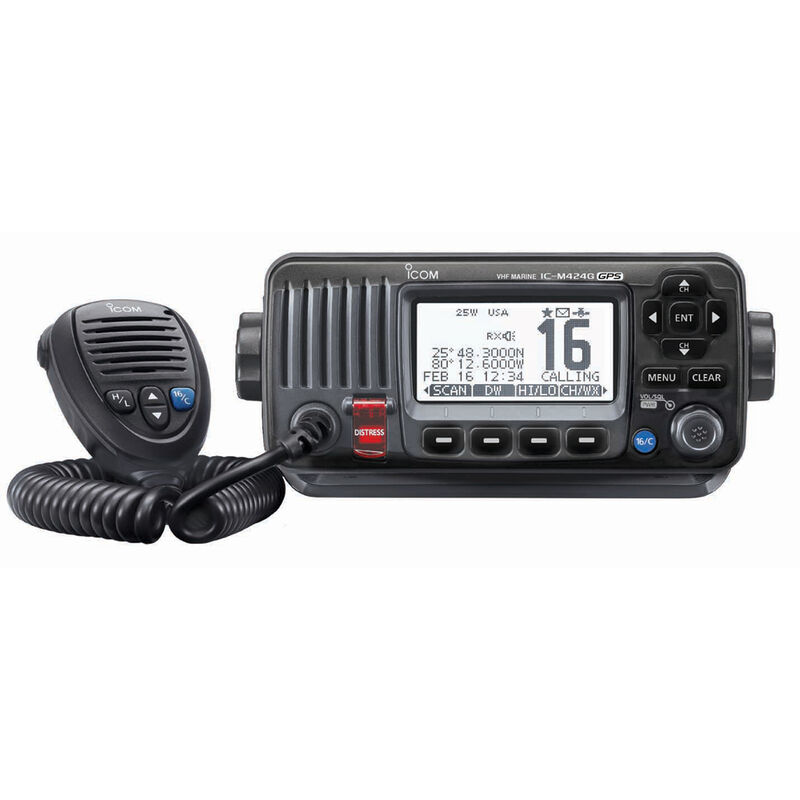 Icom M424G Fixed Mount VHF w/ Built-In GPS - Black image number 1