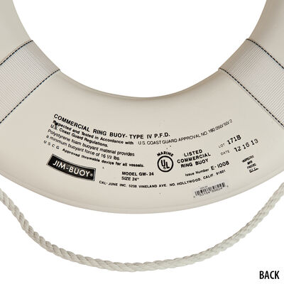 Life Ring USCG Approved, White (24")