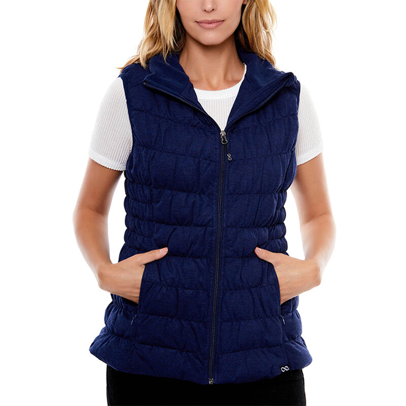 Be Boundless Women's Quilted Melange Knit Vest image number 3