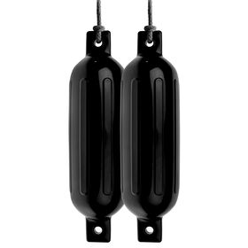 Dockmate UV Protected 5.5" x 20" Tuff Shield Fender 2-Pack w/ Lines - Black