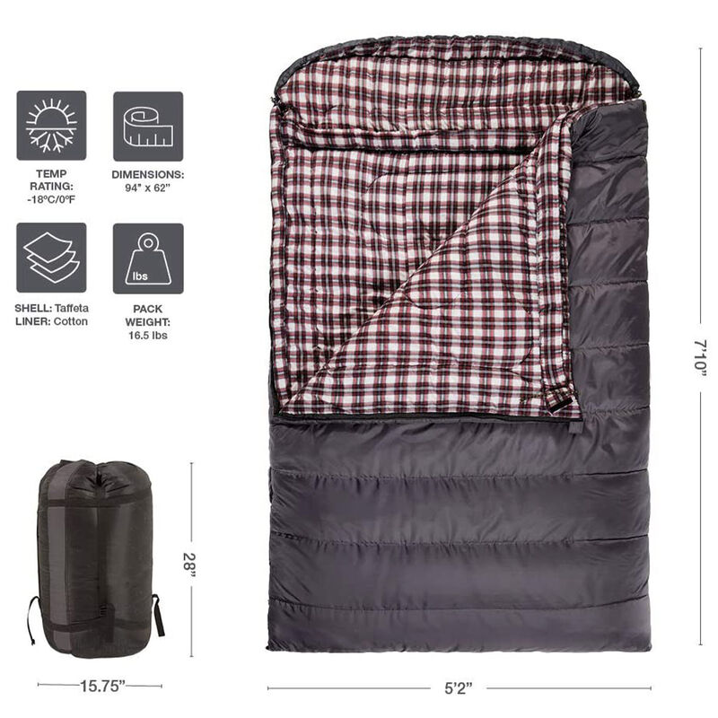 TETON Sports Fahrenheit 20&deg;F Mammoth Double Sleeping Bag image number 4