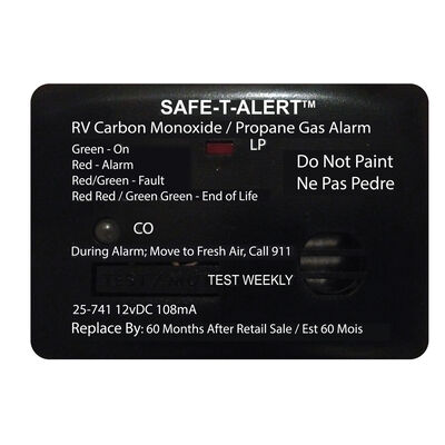 Safe T Alert 25 Series Mini Dual CO/Propane Alarm, Black