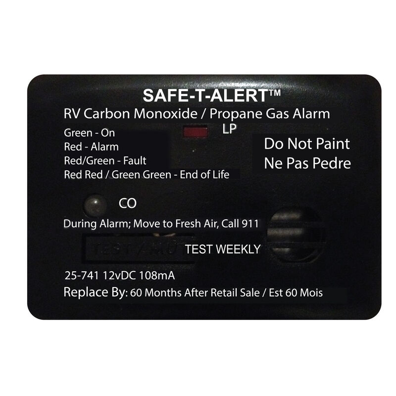 Safe T Alert 25 Series Mini Dual CO/Propane Alarm, Black image number 1