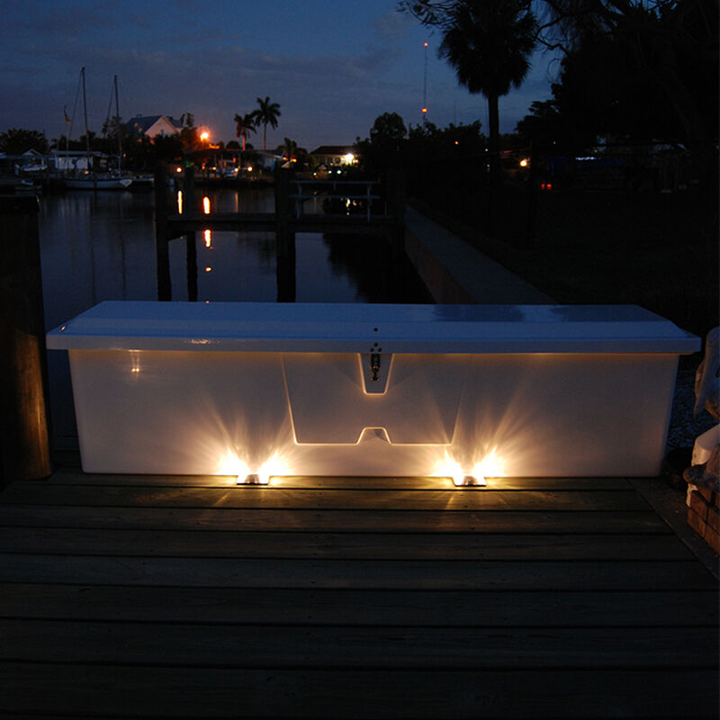 Stow 'N Go Fiberglass Dock Box White Large Standard (24"H x 85"W x 22"D) image number 2