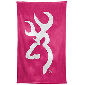 Browning Buckmark Beach Towel, Fuchsia with White Logo
