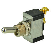 BEP SPST Chrome Plated Toggle Switch, Off/(On)