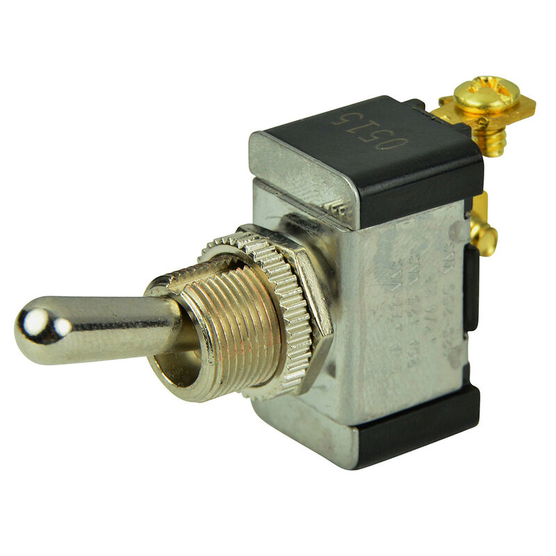 BEP SPST Chrome Plated Toggle Switch, Off/(On) image number 1