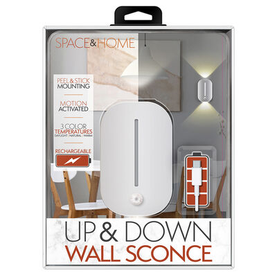 Space and Home Rechargeable Up and Down Wall Sconce