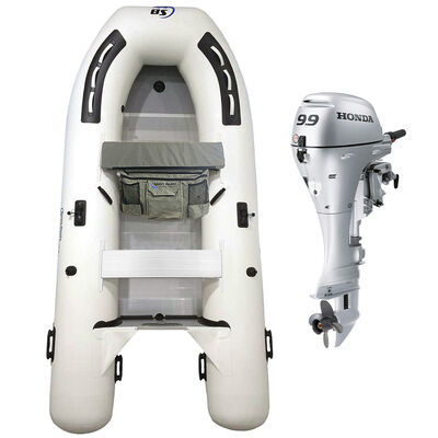 Island Hopper Killer Whale 10.8' Aluminum Floor Inflatable Sport Boat with Honda 9.9 HP Outboard with 15" Shaft