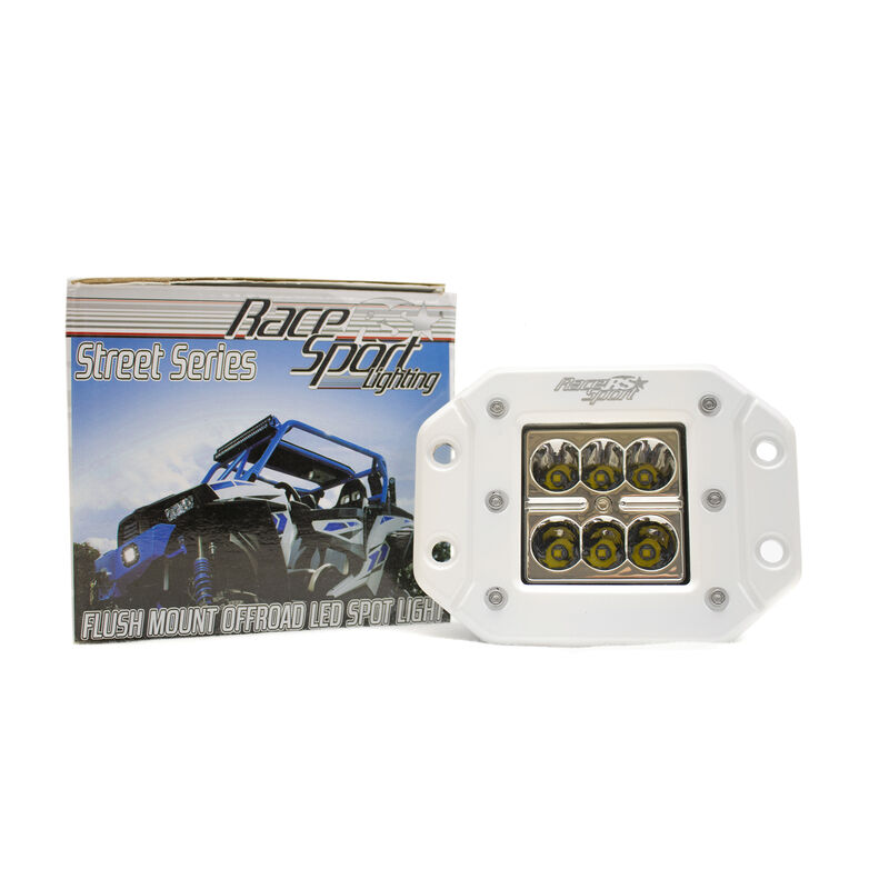 Race Sport Street Series High-Power 3&rdquo; 18W Square LED Spotlight, White image number 1