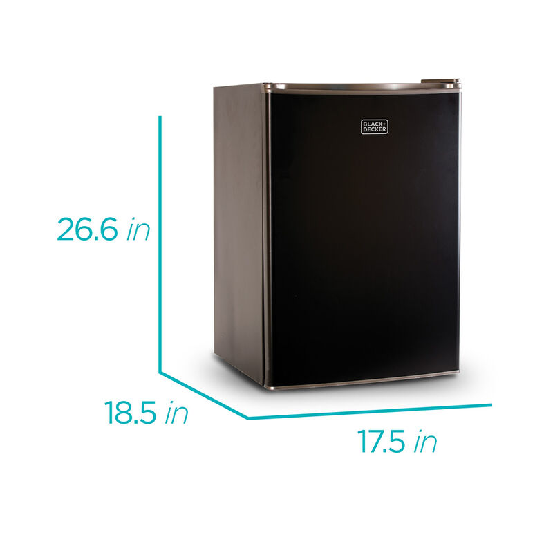 Black+Decker 2.5 cu. ft. Mini Fridge with Freezer, Black image number 2
