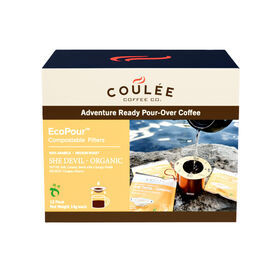 Coulee She-Devil Organic Coffee, 10 Pre-Filled EcoPour Filters