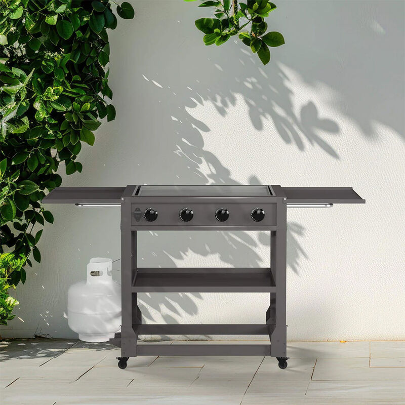 Tytus Fresno 4-Burner Flat Top Griddle Kit w/ Spatulas, Bottles, Scraper & Cover image number 5