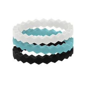 QALO Women's Stackable Collection B Silicone Wedding Ring Set