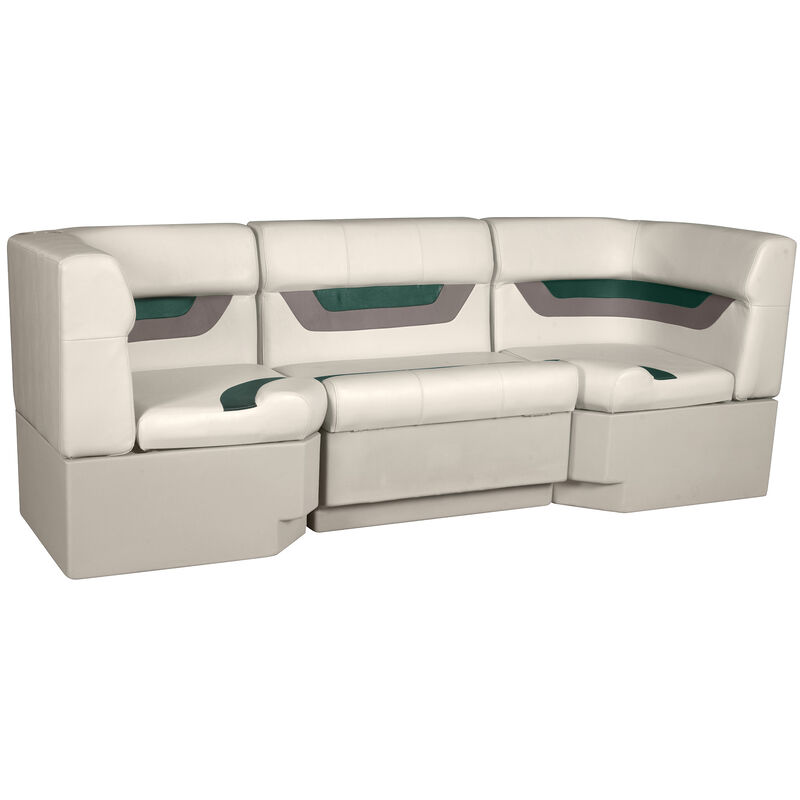 Designer Pontoon Furniture - 86" Rear Seat Package, Platinum/Evergreen/Mocha image number 1