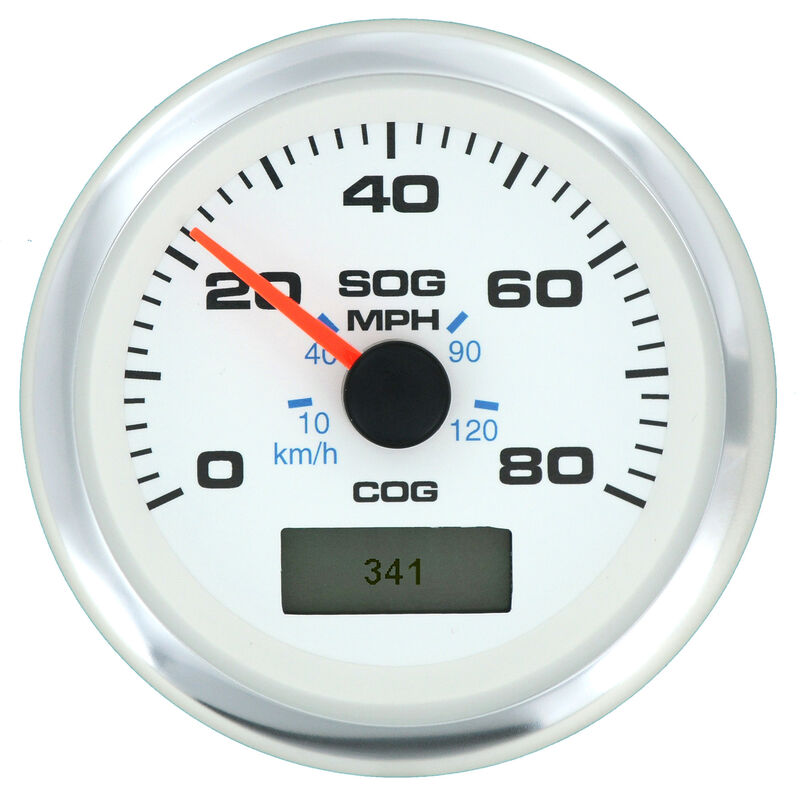 Sierra White Premier Pro 3" GPS Speedometer With LCD, 80 MPH image number 1