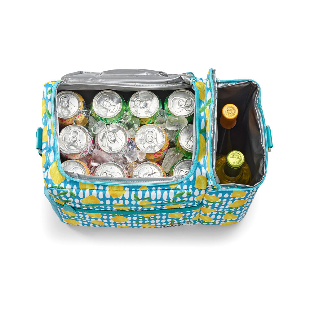 Fit & Fresh Lemon Striped Cooler Tote - Dual Compartments