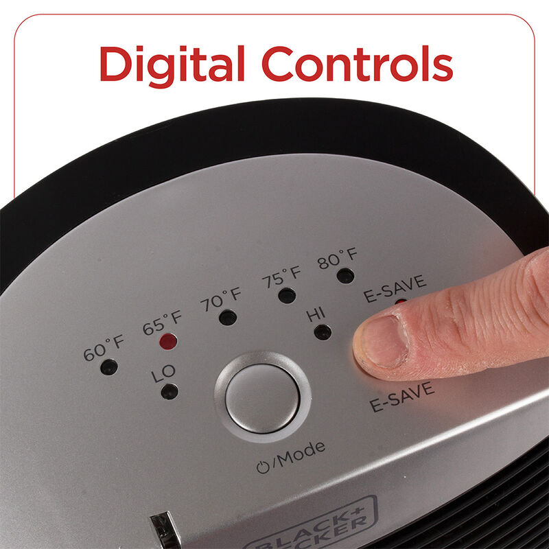 Black+Decker 1500W Personal Ceramic Heater, Black image number 4