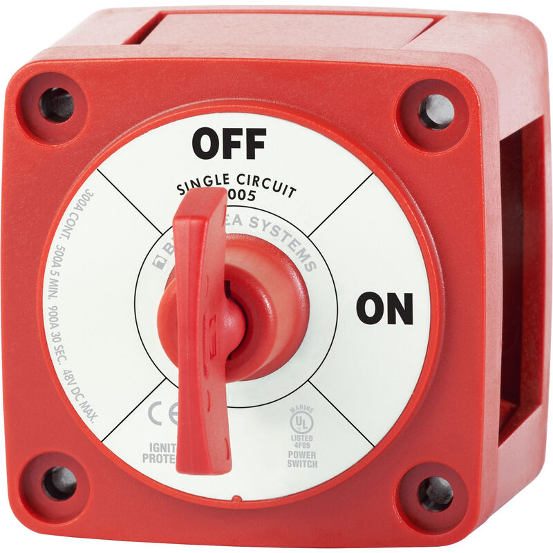 Blue Sea m-Series Mini On-Off Battery Switch with Key - Red image number 1