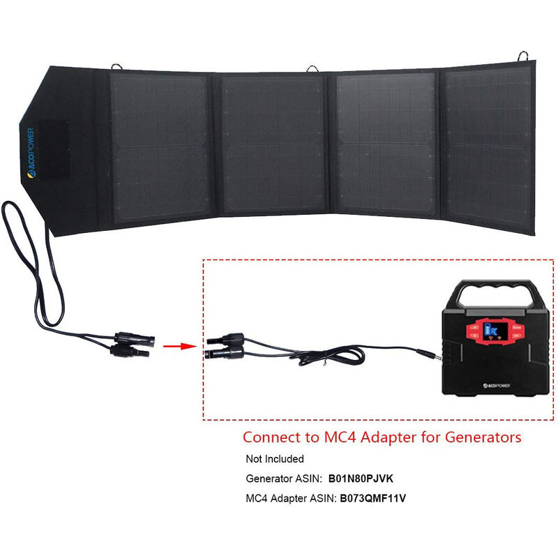 ACOPOWER LTK 50W Foldable Solar Panel Suitcase with 5A Charge Controller image number 4