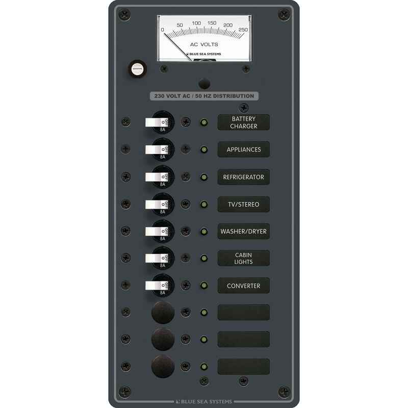 Blue Sea Systems AC 10 Position Panel (European) image number 1