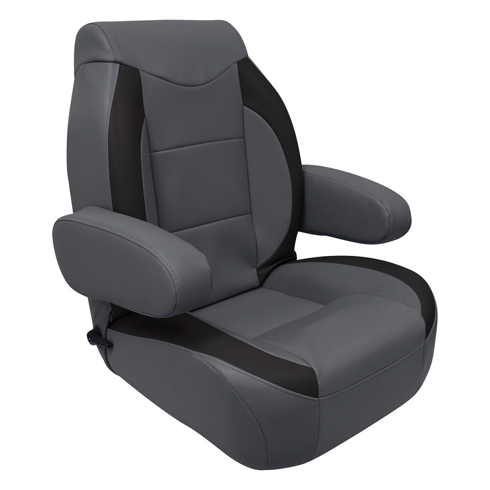 Wise High-Back Pontoon Reclining Helm Seat w/ Flip-Up Arms
