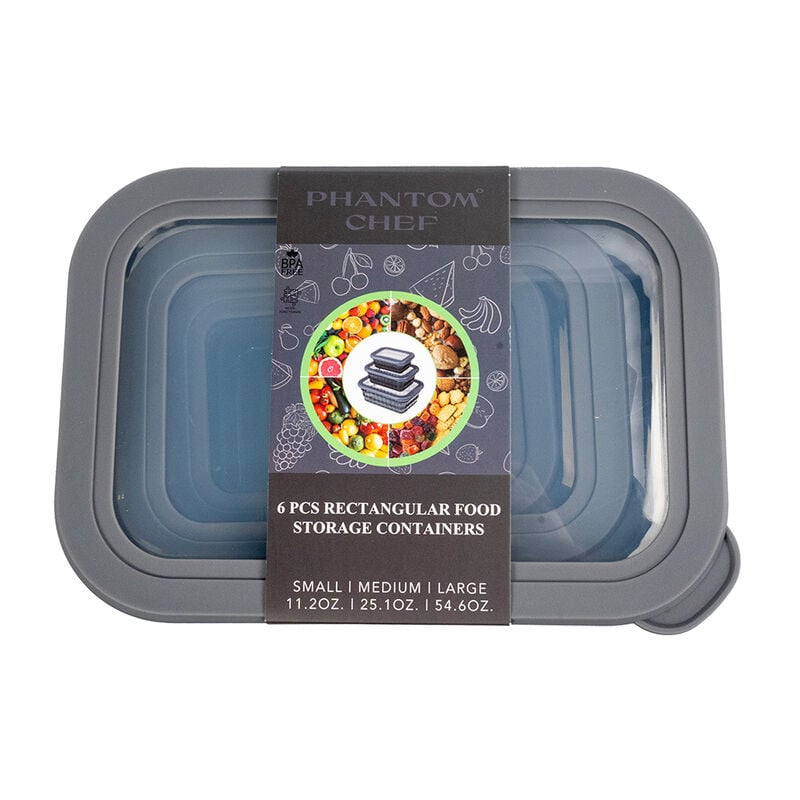 Phantom Chef 6-Piece Rectangle Hammered Container Set image number 8