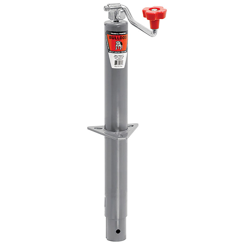 Bulldog Trailer Tongue Jack, Manual A-Frame Round Topwind Jack