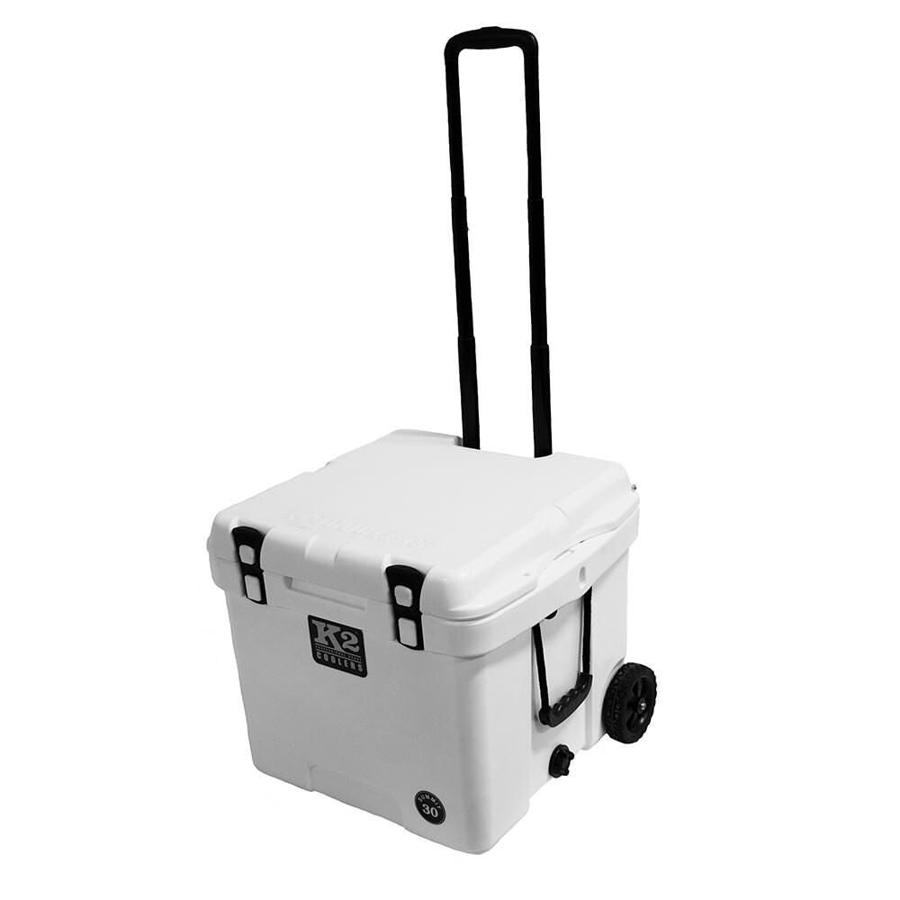 K2 Summit 30 Quart Wheeled Cooler, Glacier White Overton's