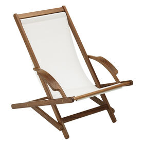 Whitecap Teak Sun Chair With White Batyline Sling