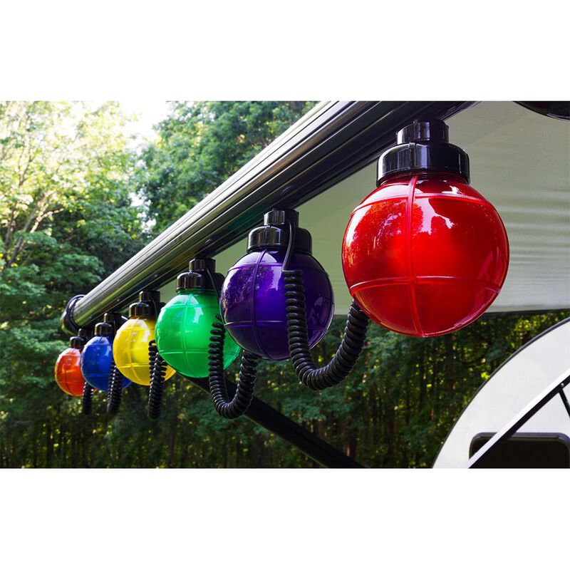 Outdoor Globe Lights, 6-Globe, Black Cord, MultiColor image number 3