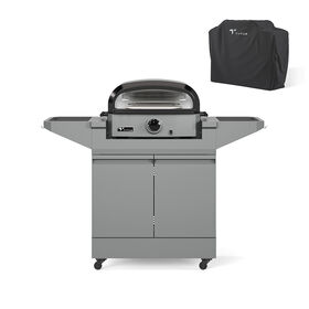 TYTUS Emberwood Pizza Oven with Grill and Prep Cart and Cover