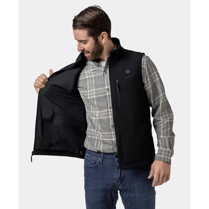 ORORO Men's Heated Softshell Vest with Lower Back Heating image number 3